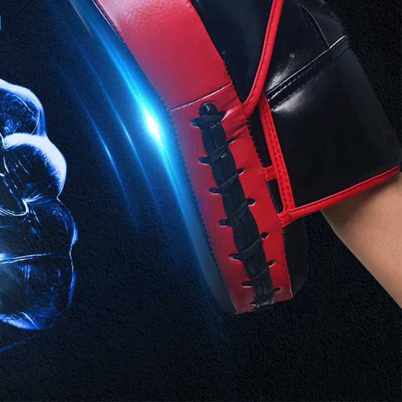 PROIRON Boxing Protective Gears Synthetic Leather Unisex Black Red-1