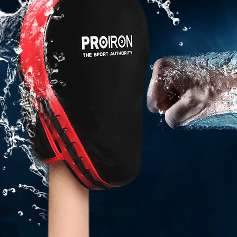 PROIRON Boxing Protective Gears Synthetic Leather Unisex Black Red-2