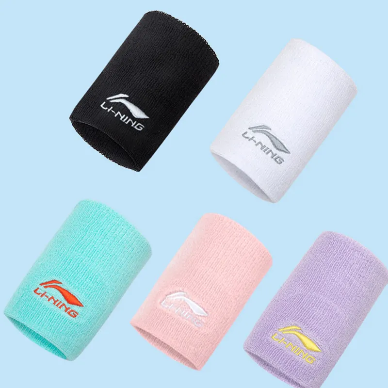 LiNing Wristbands Breathable, Protective, Slip Resistant Black Cotton Polyester Unisex-1