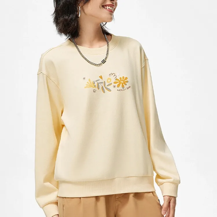 LiNing Sports Trend Series Sweatshirt Women's Sponge Cake Yellow-4