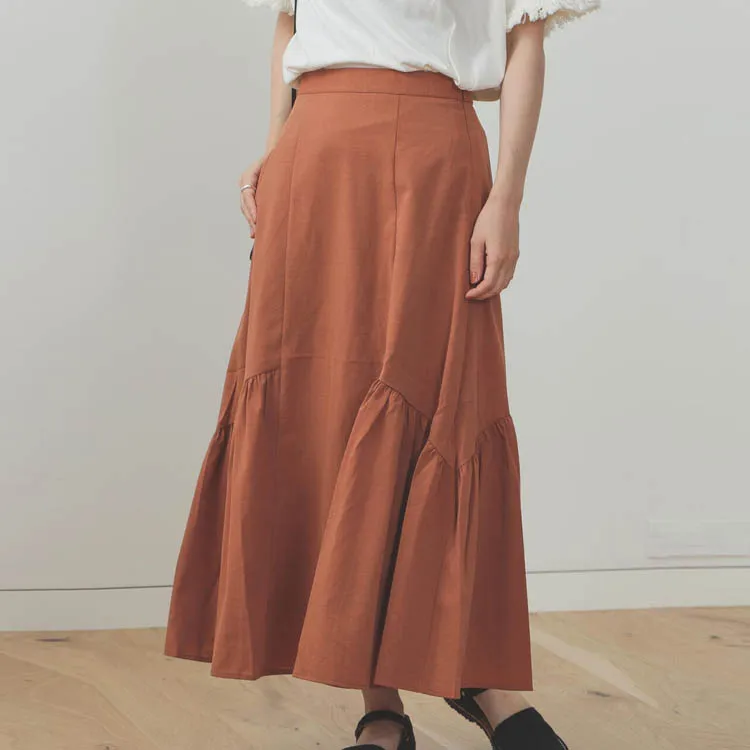 Beams Casual Long Skirts Women's Orange-5