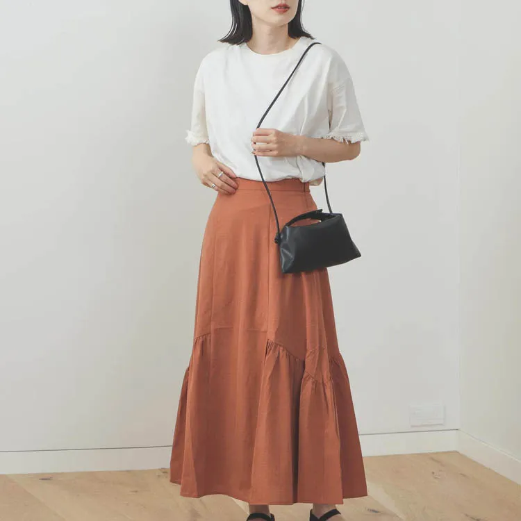 Beams Casual Long Skirts Women's Orange-3