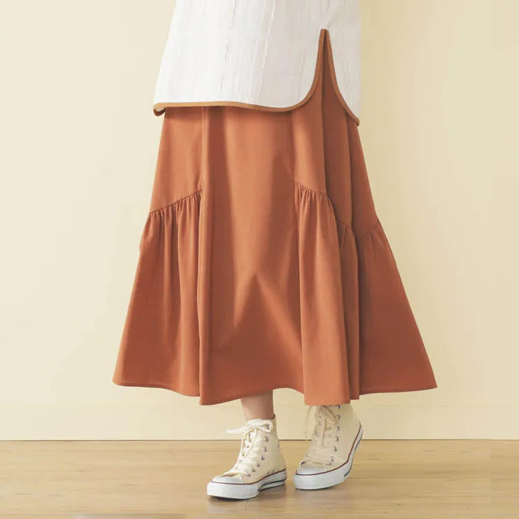 Beams Casual Long Skirts Women's Orange-8