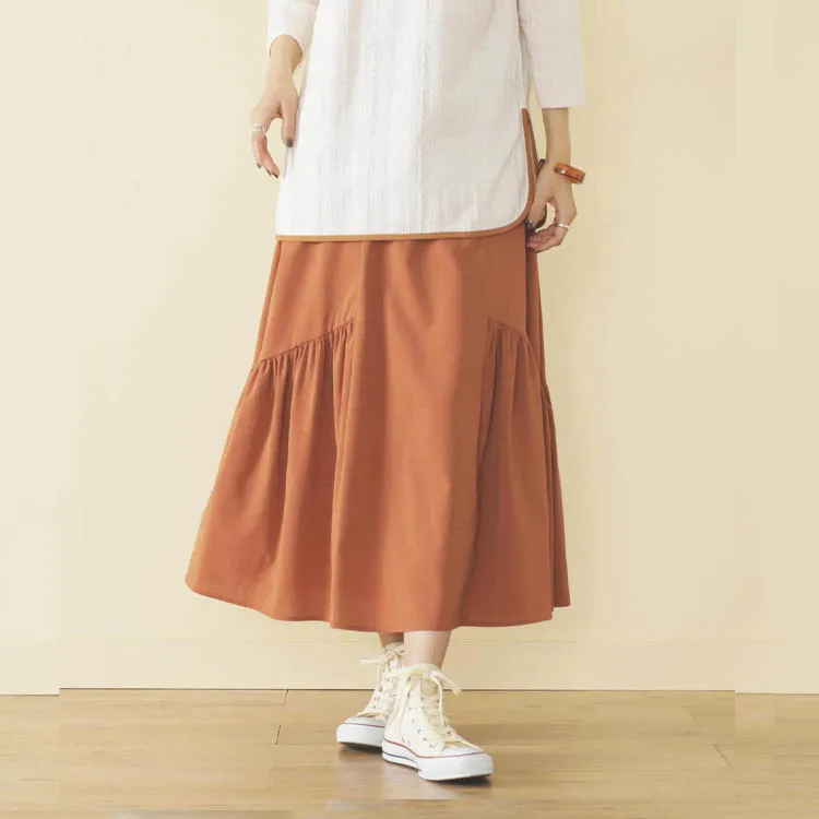 Beams Casual Long Skirts Women's Orange-7