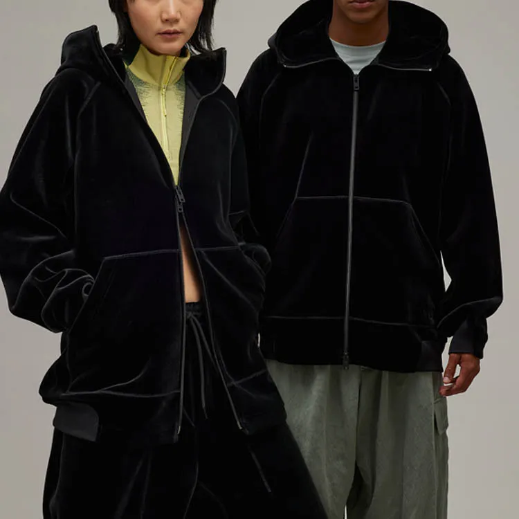 Y 3 Velvet Jackets Unisex Black-3