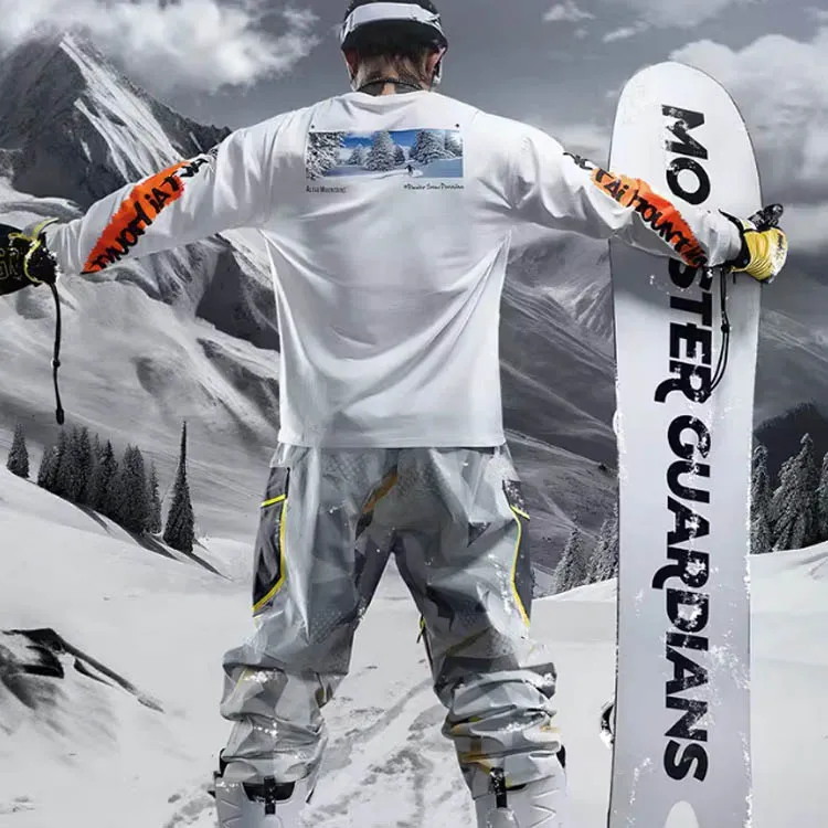 Monster Guardians T Shirts Men Snow Peak White-4