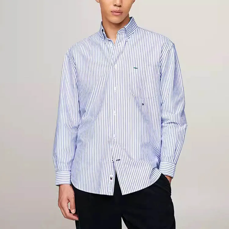 Tommy Hilfiger Shirts Men Blue White Stripes 0A4-2