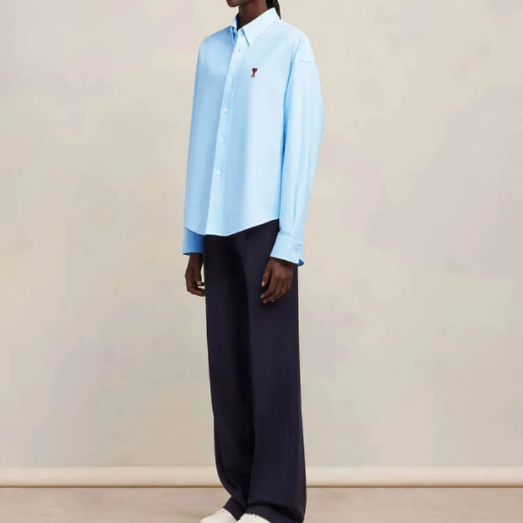 AMIPARIS Logo embroidered Poplin Shirt-6