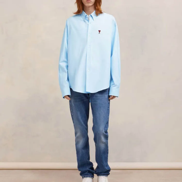 AMIPARIS Logo embroidered Poplin Shirt-4