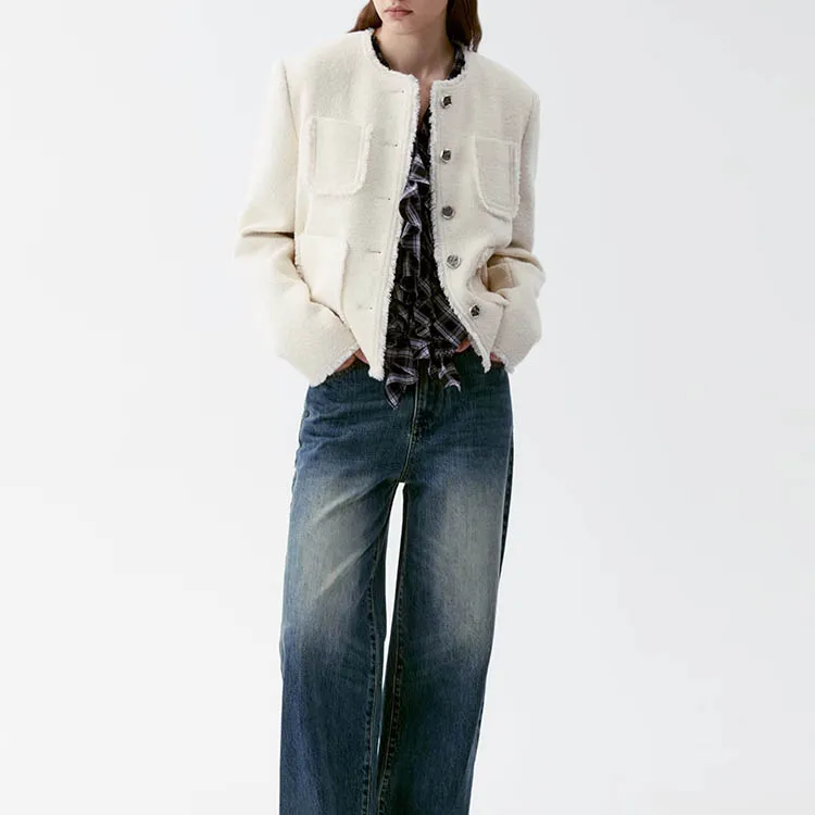 INSISFEMME Velvet Jackets Women's Moscow White-3
