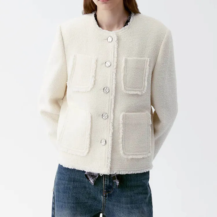 INSISFEMME Velvet Jackets Women's Moscow White-4