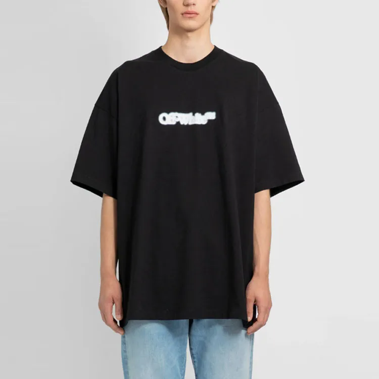 OFF-WHITE Blurred Logo-print Cotton T-shirt-5