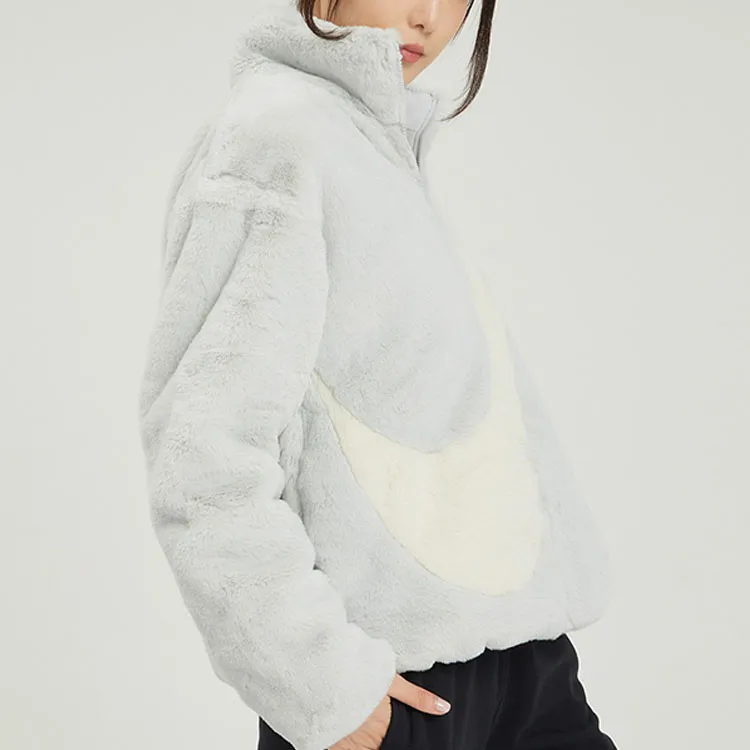 Nike Women'ss Oversized Swoosh Logo Jacket Asia Sizing Photon Dust-6