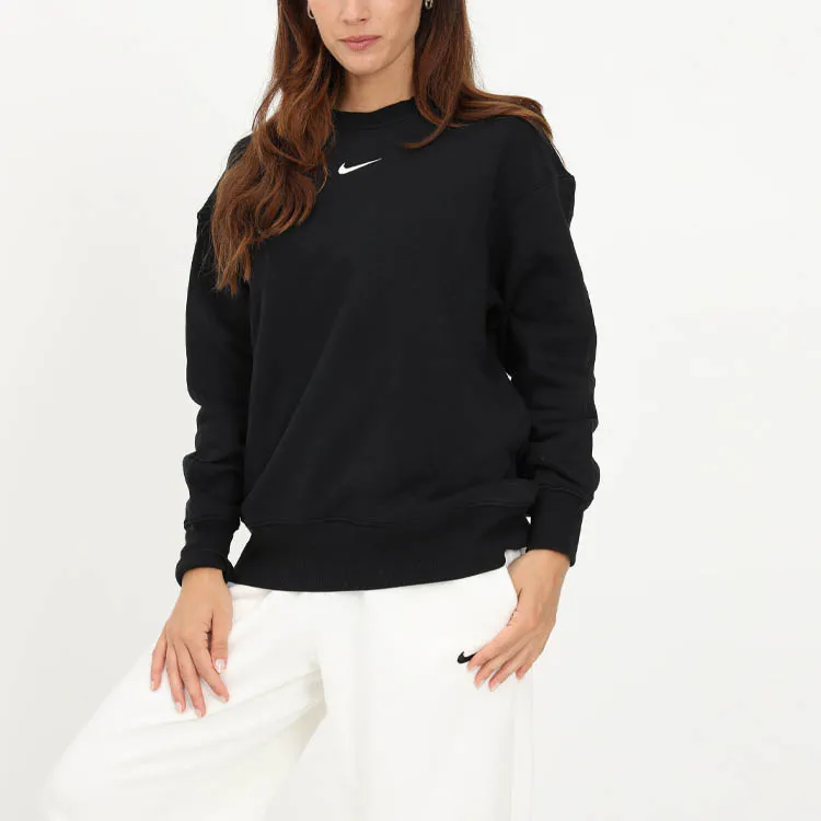 Nike Women's Phoenix Fleece Oversized Crewneck Sweatshirt Black-4