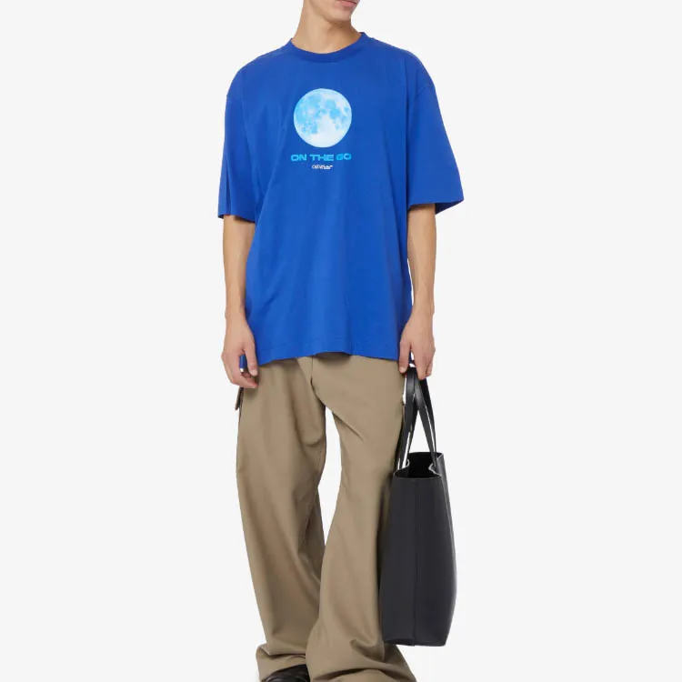 OFF WHITE Moon print Cotton T shirt-3