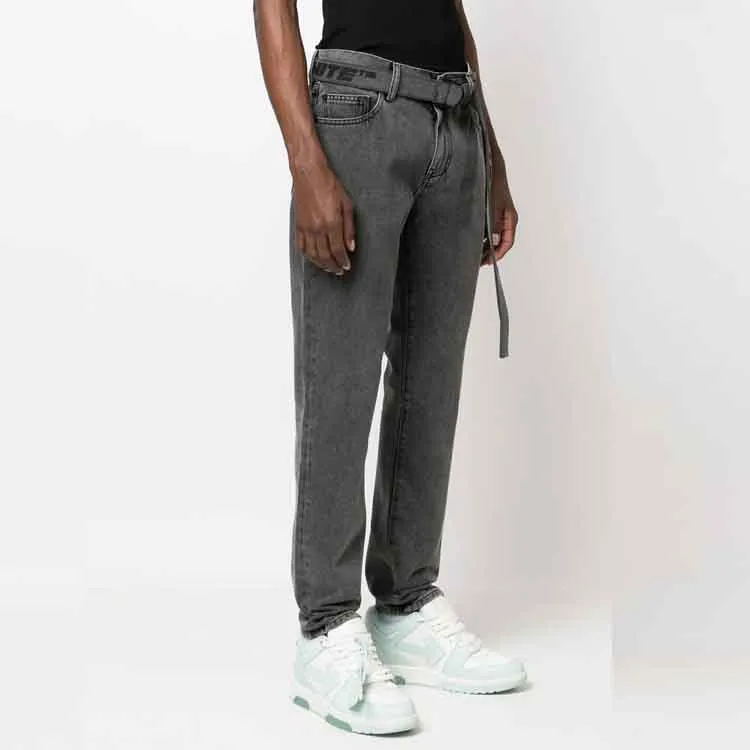OFF WHITE Belted Straight leg Jeans-4