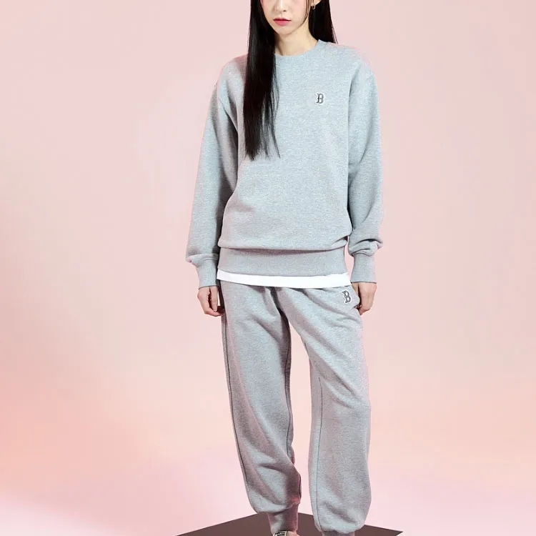 MLB Base Logo Knitted Sweatpants Unisex Gray-4