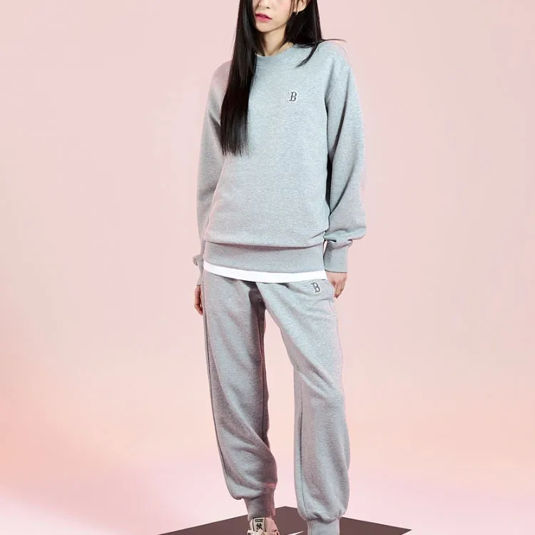 MLB Base Logo Knitted Sweatpants Unisex Gray-3