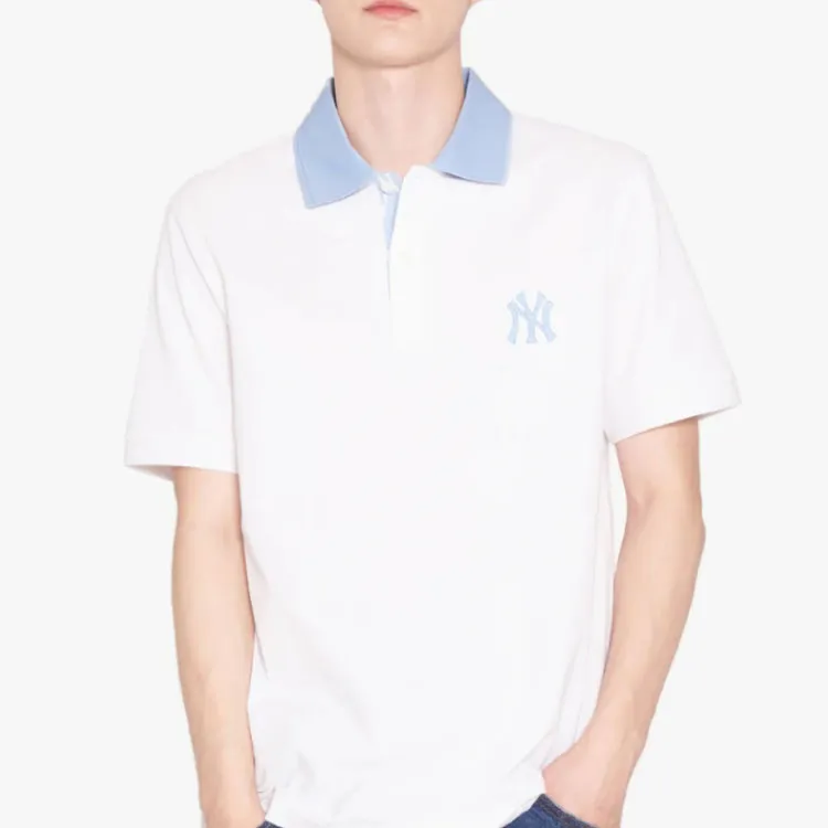 MLB Basic Logo Los Angeles Dodgers Polo Shirt Men's White-2