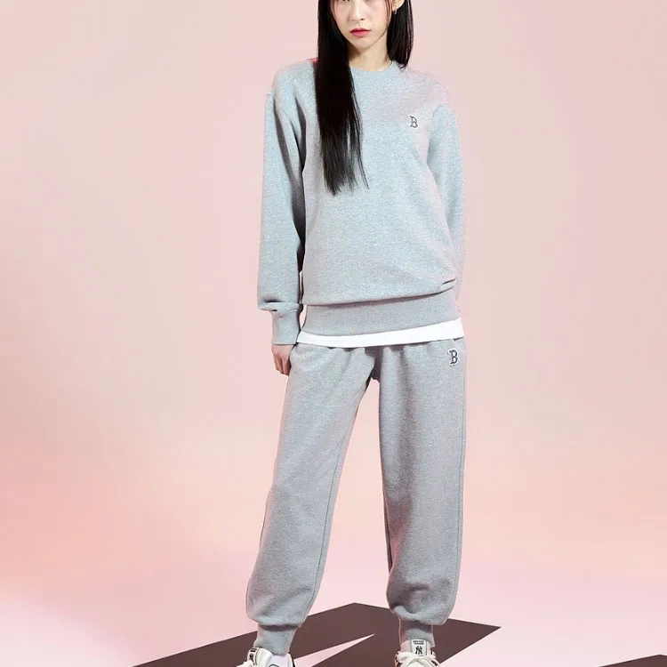 MLB Base Logo Knitted Sweatpants Unisex Gray-5