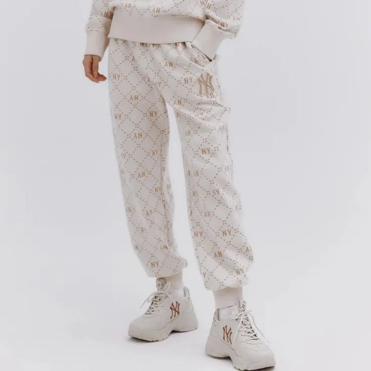 MLB Casual Pants Unisex Dark Cream-2