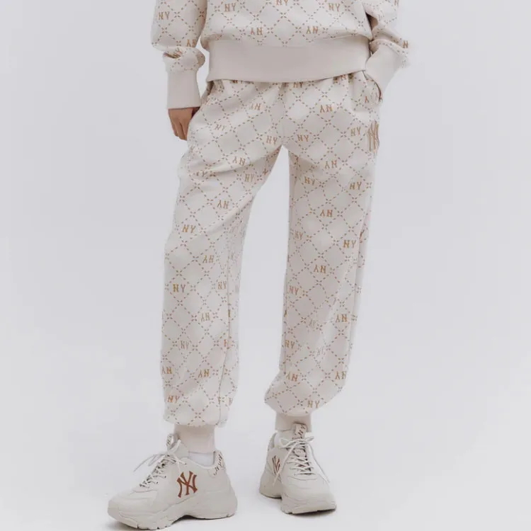MLB Casual Pants Unisex Dark Cream-4