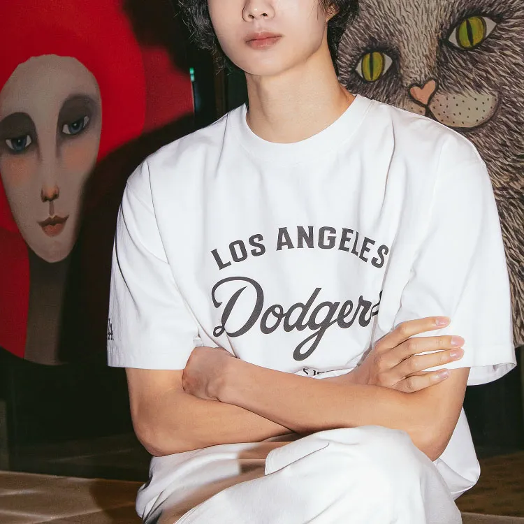 MLB Los Angeles Dodgers T Shirts Men White-4