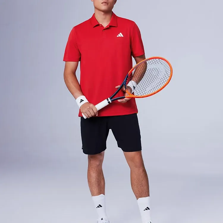 Adidas China Tennis Team Olympics Collection HEAT.RDY Pro Polo Shirt Men's Light Scarlet/White-4