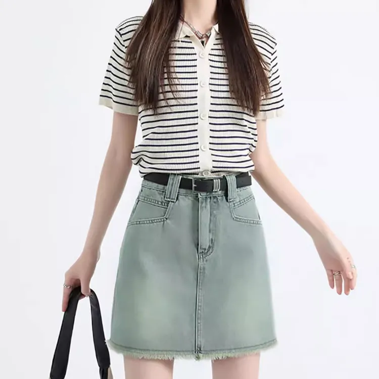 FOREVER 21 Denim Short Skirts Women's Nostalgic Blue-2
