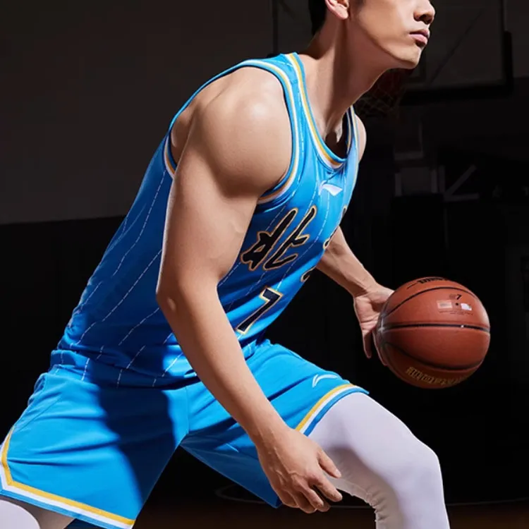 LiNing CBA Collection Professional Basketball Collection Basketball Jerseys Men's Blue-5
