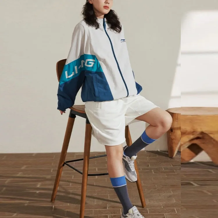 LiNing Sports Fashion Collection Trench Coat Unisex Deep Water Duck Blue-3
