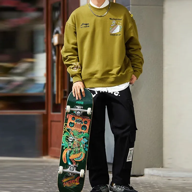LiNing Sweatshirt Unisex Moss Olive Green-3