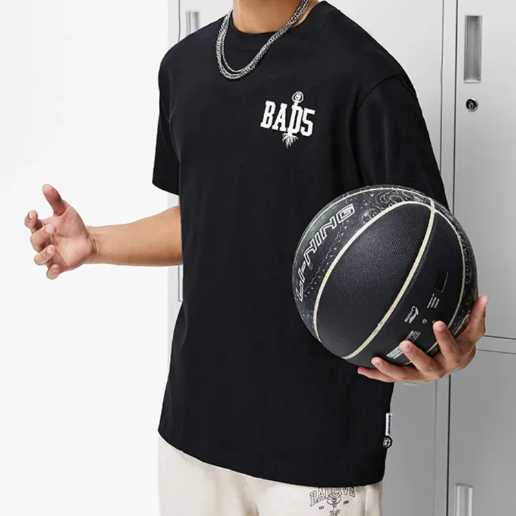 LiNing Badfive Drop Shoulder Sleeve T Shirt Unisex Black-2