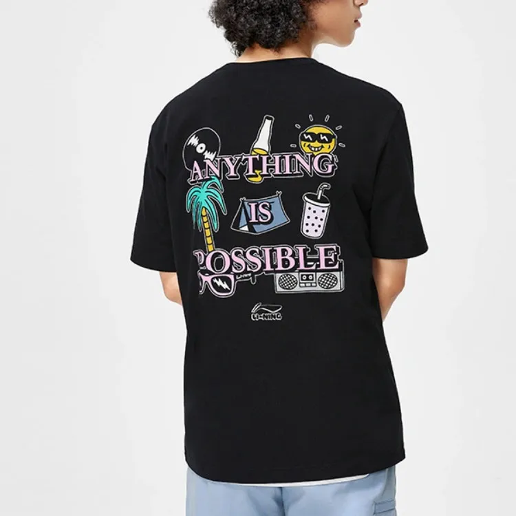 LiNing Sports Lifestyle Collection Sports Trendy Collection T Shirt Men's Black-3