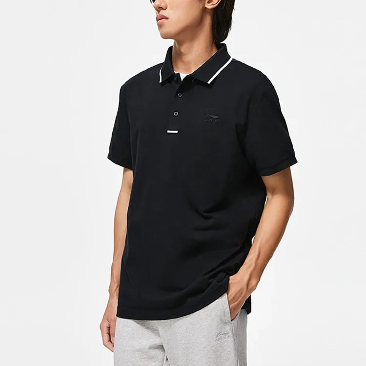LINING Sports Trend Series Polo Shirts Men Black-2