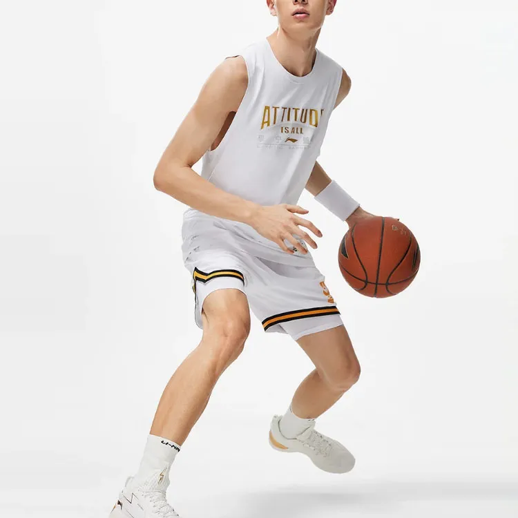 LINING Sports Basketball Collection T Shirts Men White-2