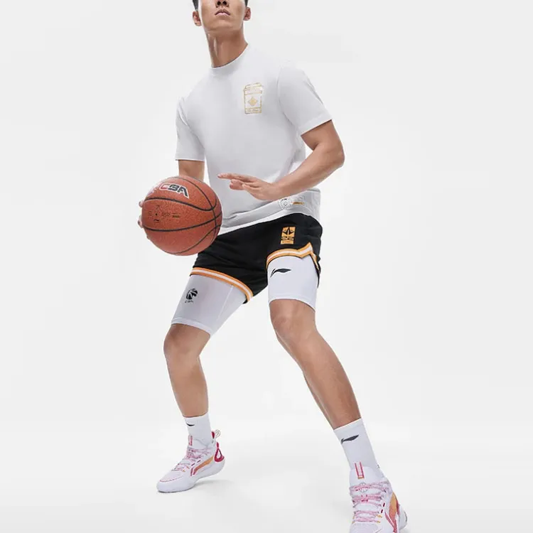 LINING Sports Basketball Collection T Shirts Men White-3