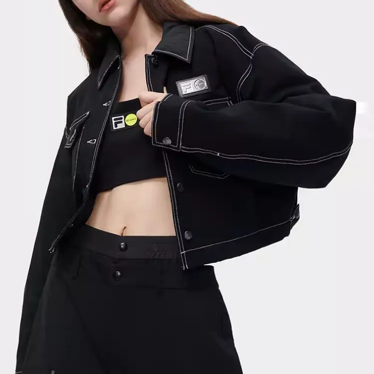 FILA FUSION FILA FUSION X BEAMS Co branded Series Jacket Women's Jet Black-6
