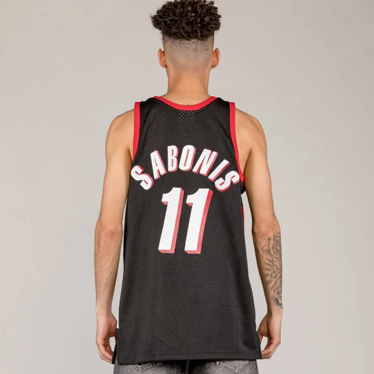 Mitchell & Ness Portland Trail Blazers 1999/00 Arvydas Sabonis Swingman Road Jersey-4