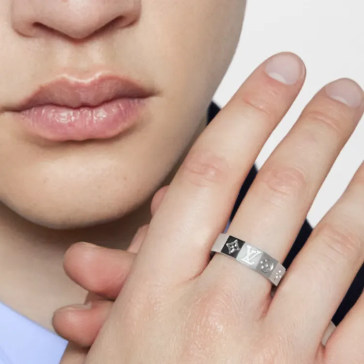 LOUIS VUITTON Silver Rings Men's Silver-2
