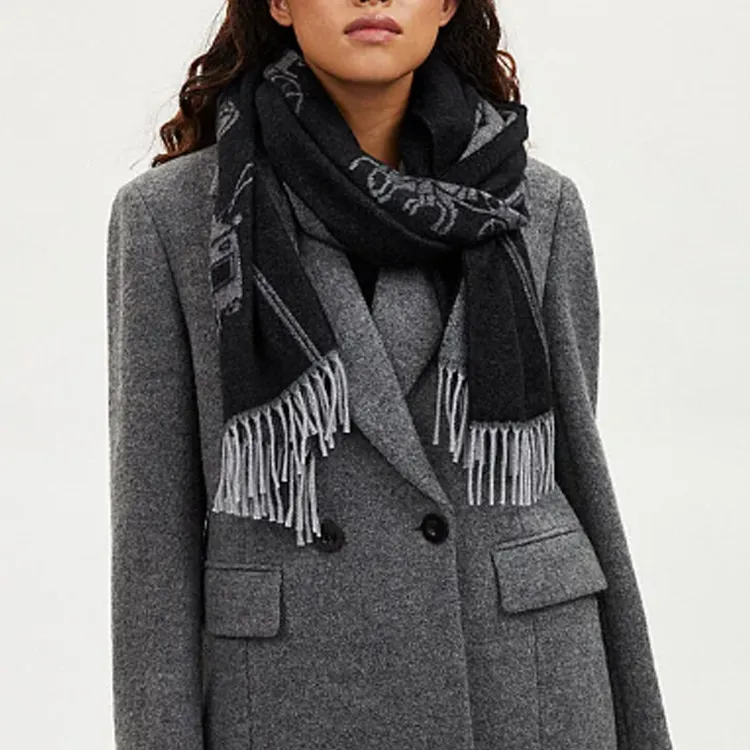 COACH Knit Scarves Women's Black-3