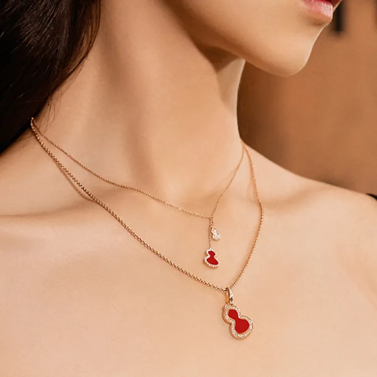 Qeelin 18K Gold, Diamond Necklaces Women's Red/Green-1
