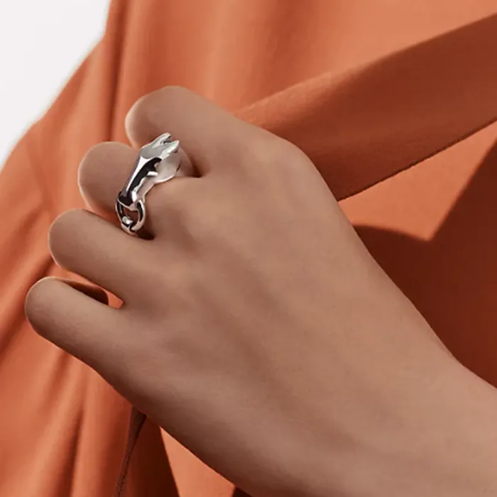 HERMES 925 Sterling Silver Rings Unisex Silver-2
