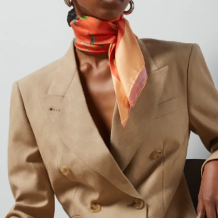 GUCCI Floral Printed Square Scarf-3