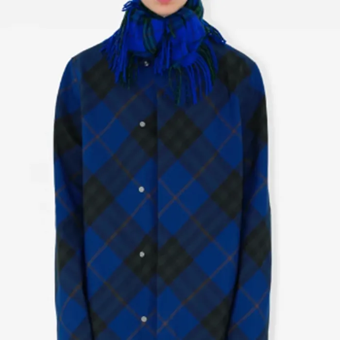 Burberry Check Pattern Fringed Edge Scarf-5