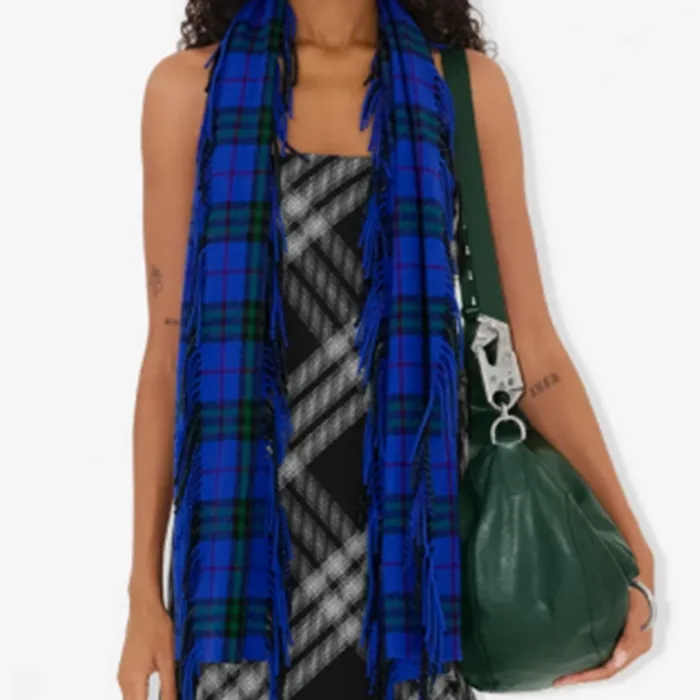 Burberry Check Pattern Fringed Edge Scarf-3