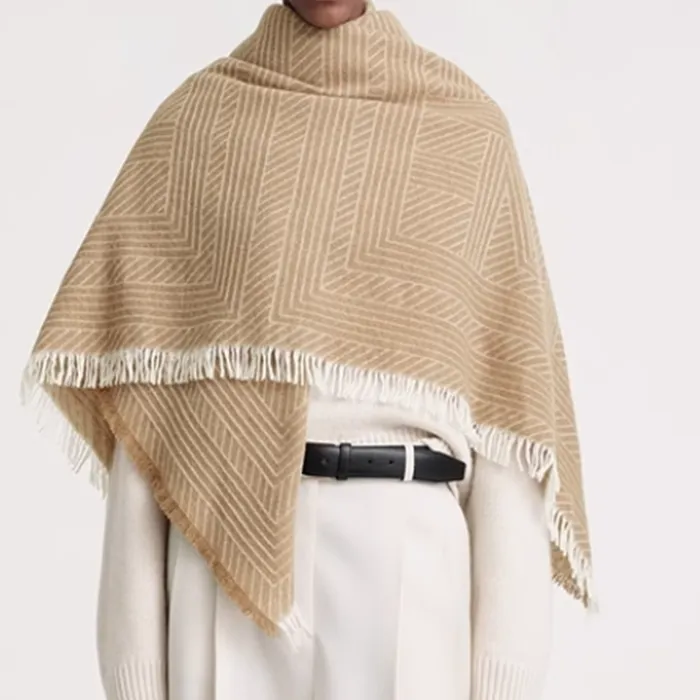 TOTEME Striped Monogram Wool Scarf-1