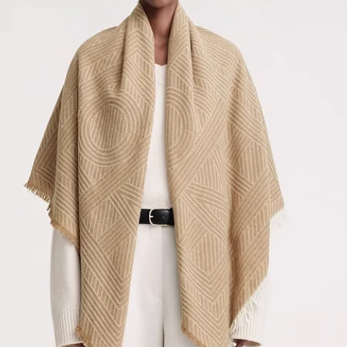 TOTEME Striped Monogram Wool Scarf-2