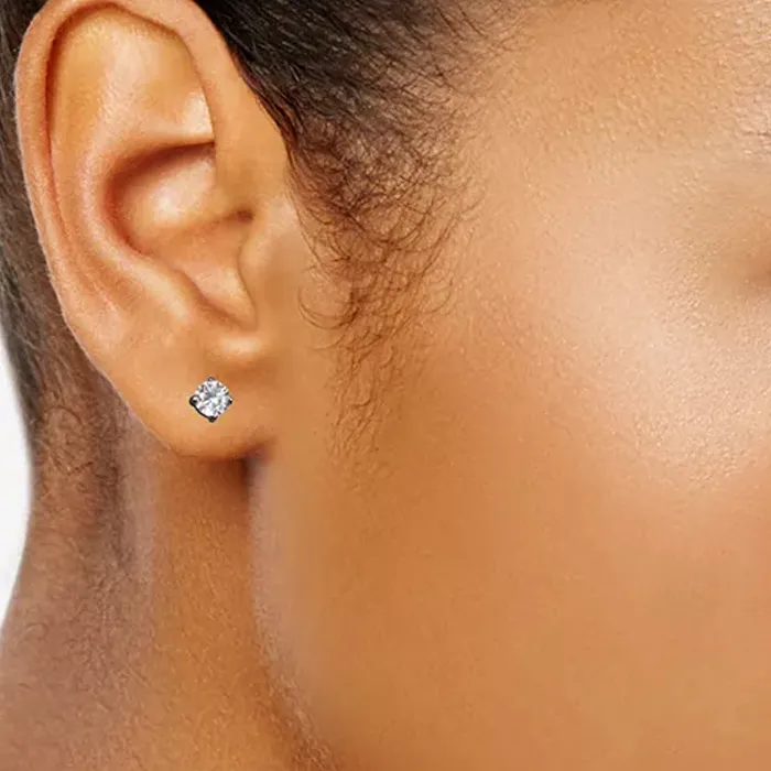 Givenchy Cubic Zircon Stud Earrings Women's Silver-1