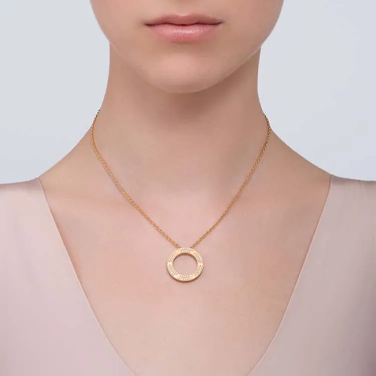 Cartier 18kt Yellow Gold Love Diamond Necklace-1